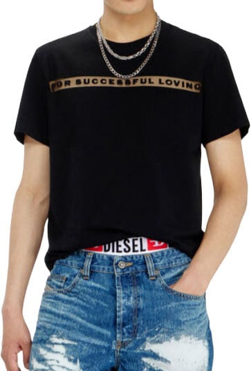 Diesel T-Shirts And Polos Nero Zwart