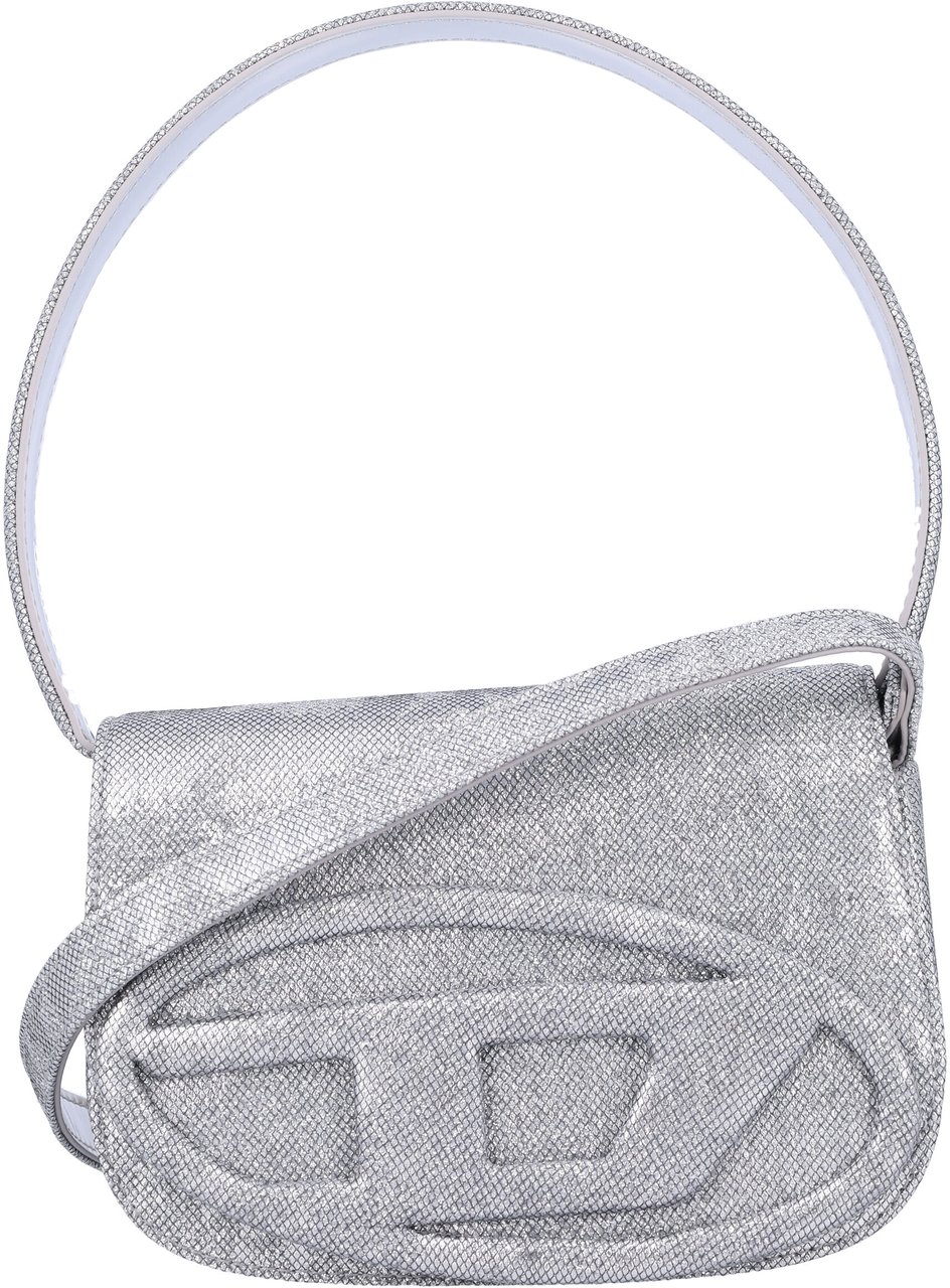Diesel 1-dr lurex shoulder bag Zilver