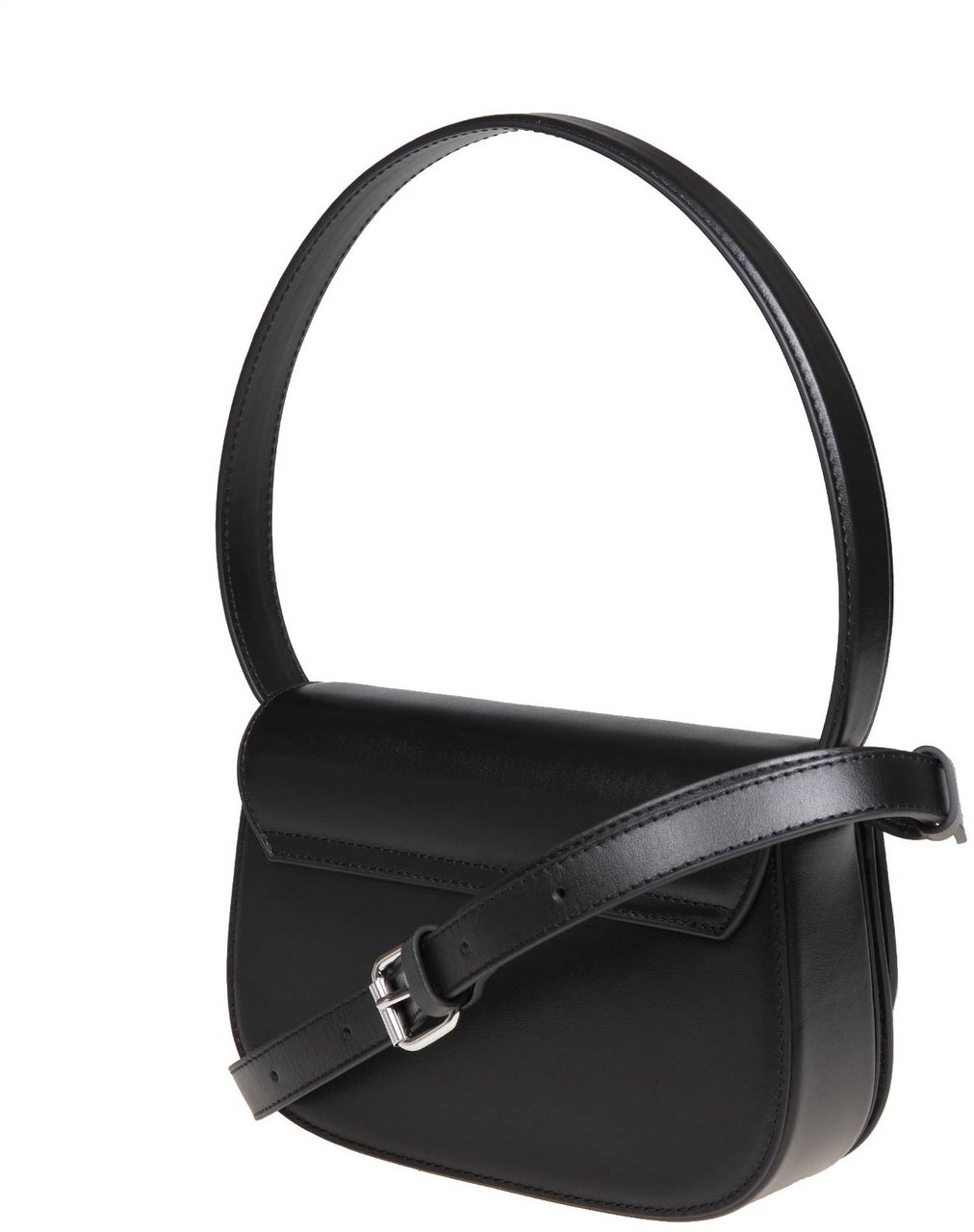 Diesel Diesel 1dr shoulder bag in black leather Zwart