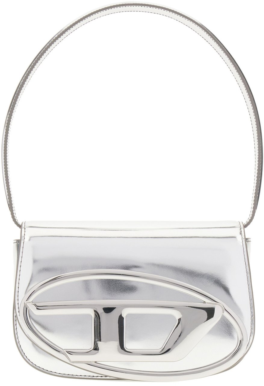 Diesel Silver leather 1DR handbag Zilver