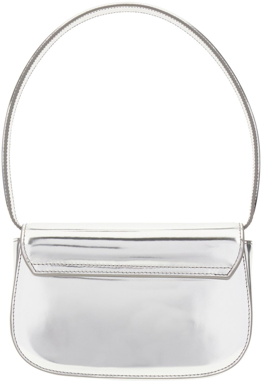 Diesel Silver leather 1DR handbag Zilver