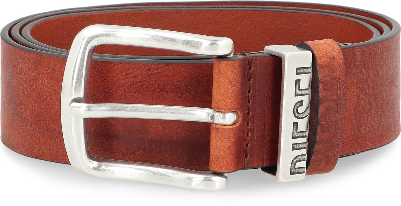 Diesel B-Visible leather belt Bruin