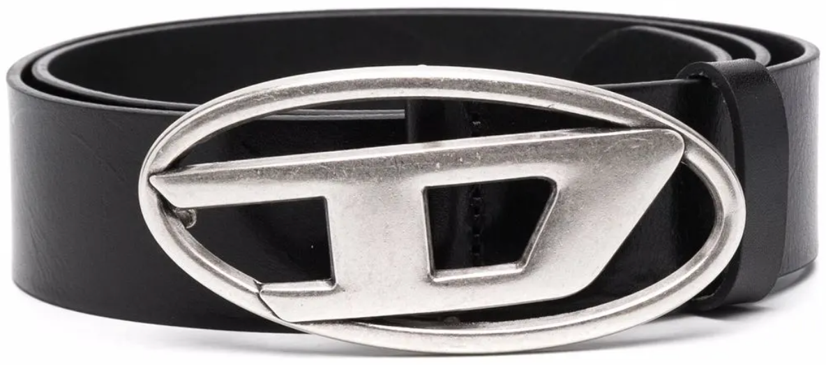 Diesel OVAL D Logo B-1DR Riem Zwart