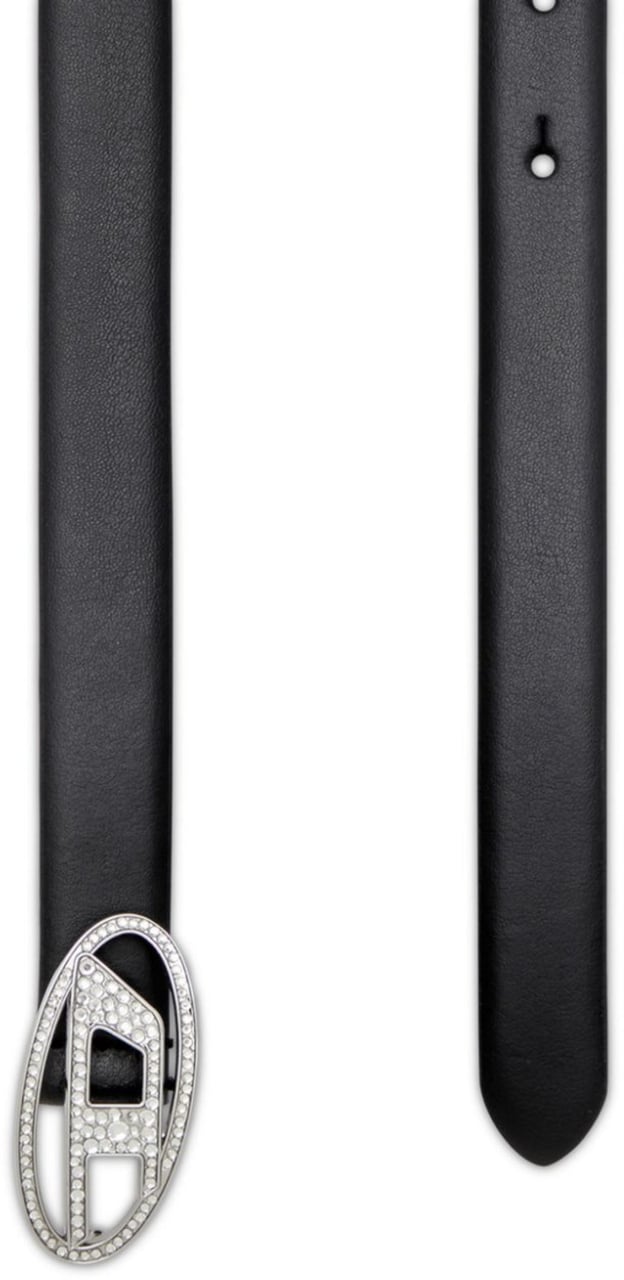 Diesel 1dr Crystal Logo Strass Belt Black Zwart