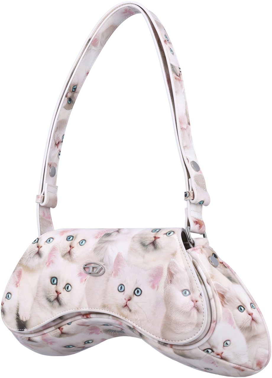 Diesel Play Crossbody Cat Print Whitecat Print Wit