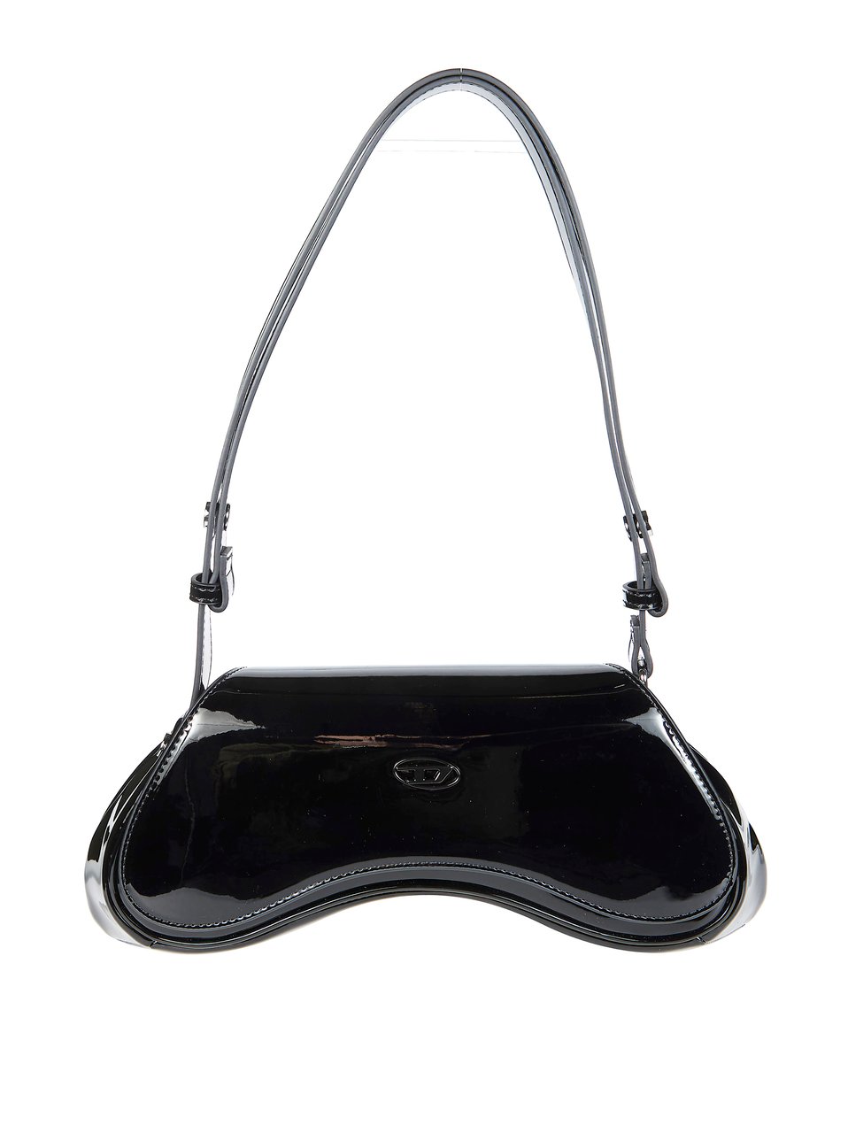 Diesel Black Play Crossbody Curved Silhouette Crossbody Zwart