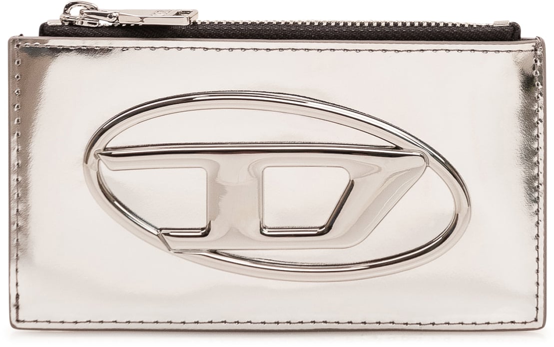 Diesel 1DR Portacarte con Placca Logo Zilver