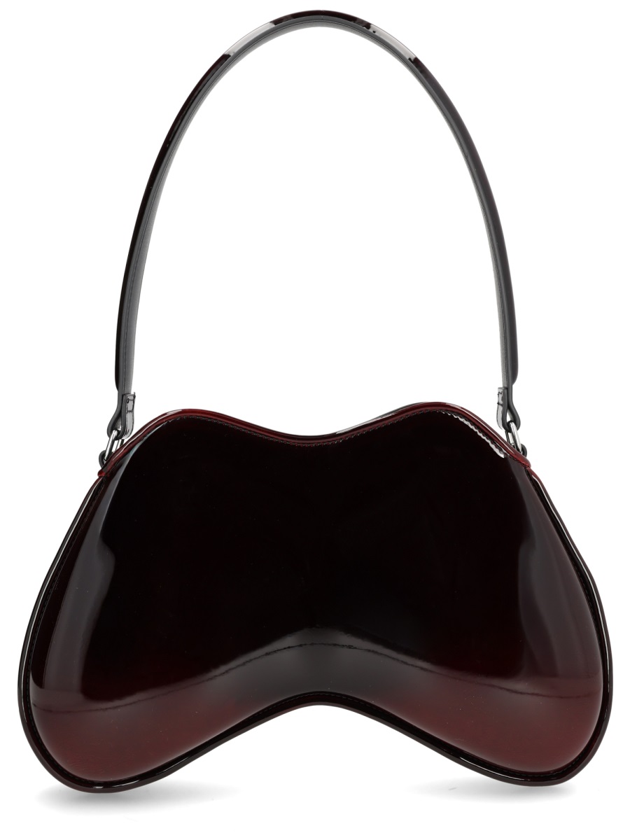 Diesel Bordeaux Glossy Sculptural Shoulder Bag Zwart