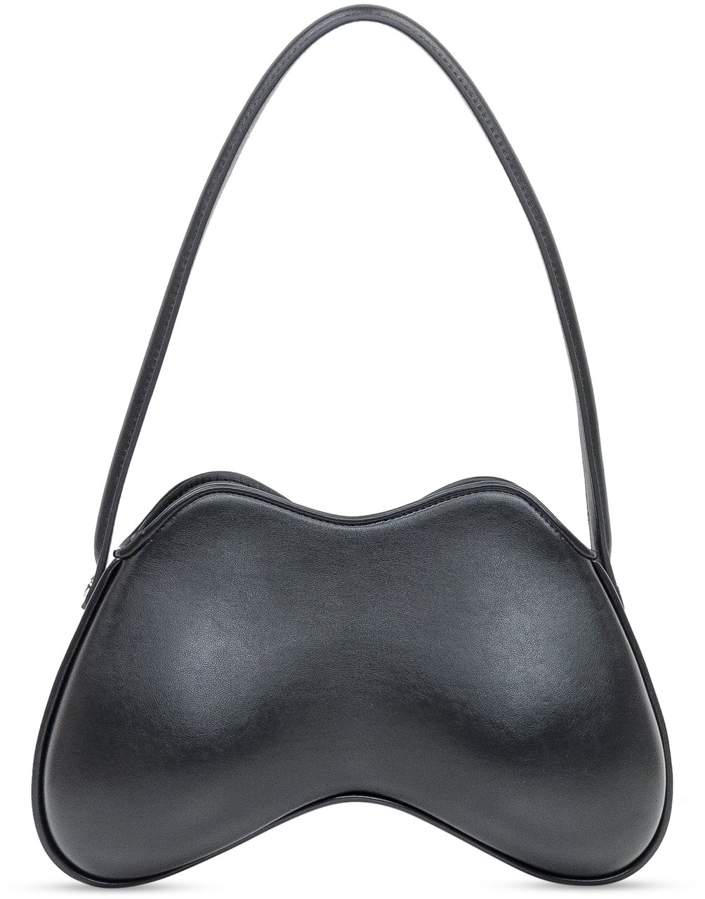 Diesel Diesel Borsa a Spalla Nera in Pelle con Logo Metallico Zwart