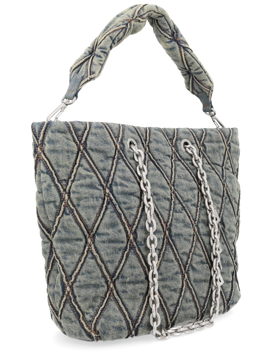 Diesel Black Charm-D Quilted Diamond Cotton Tote Bag Grijs