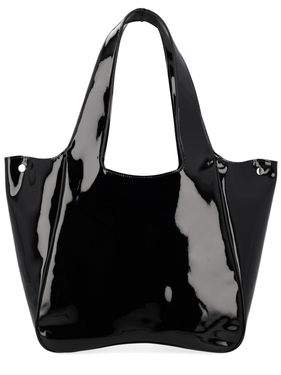 Diesel Play Shopper Ew Polyurethane Glossy Tote Bag Zwart