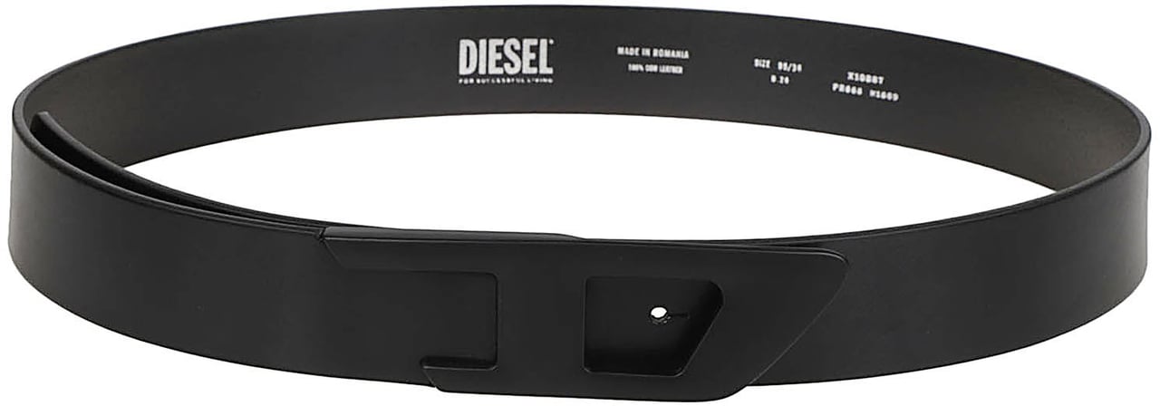Diesel Logo B-d Logo 2.0 Belt Black Zwart