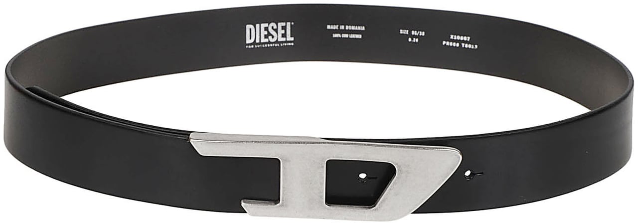 Diesel Logo B-d Logo 2.0 Belt Black Zwart