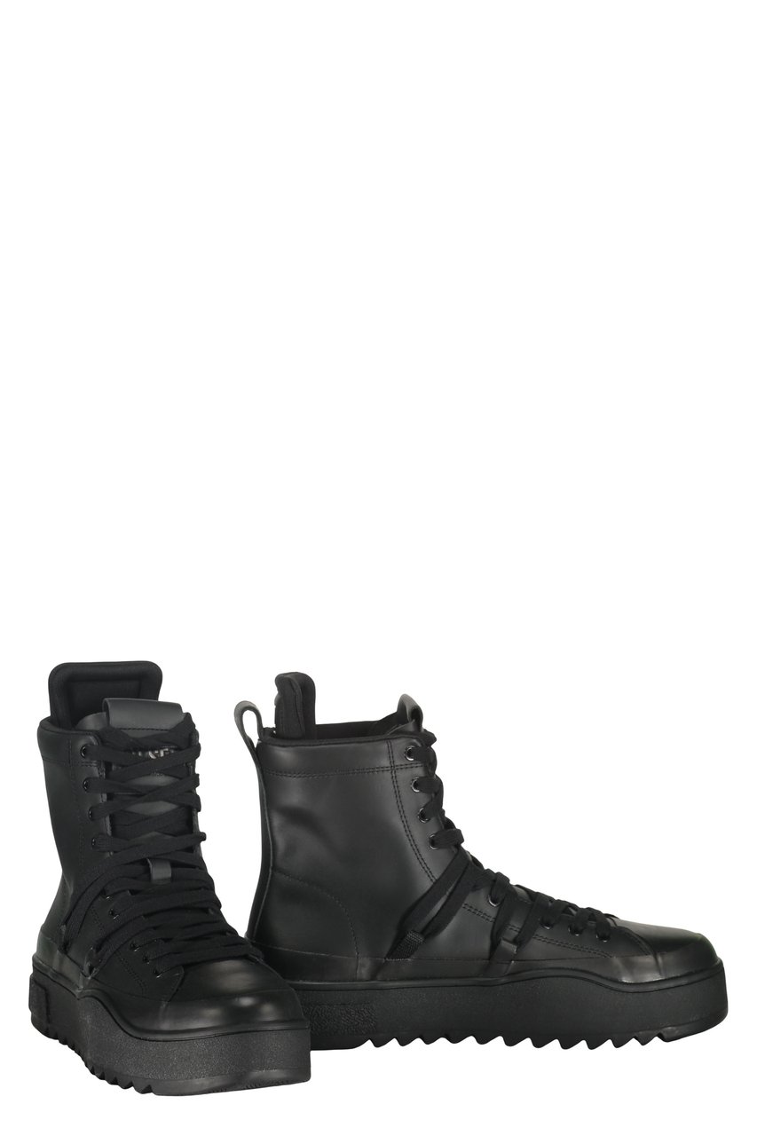 Diesel High-top leather sneakers Zwart