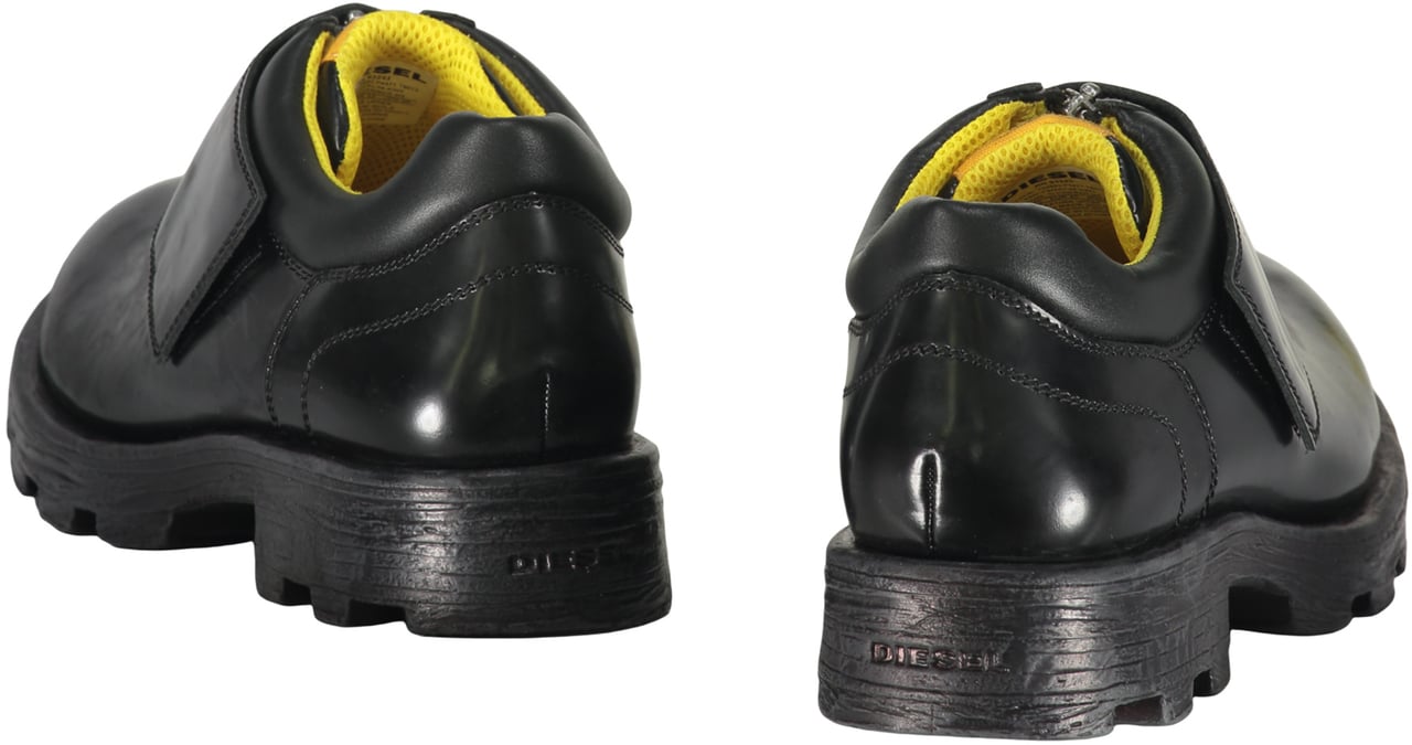 Diesel Monk strap in leather Zwart