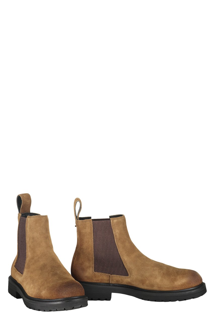 Diesel Elegant and comfortable light brown leather ankle boots Bruin