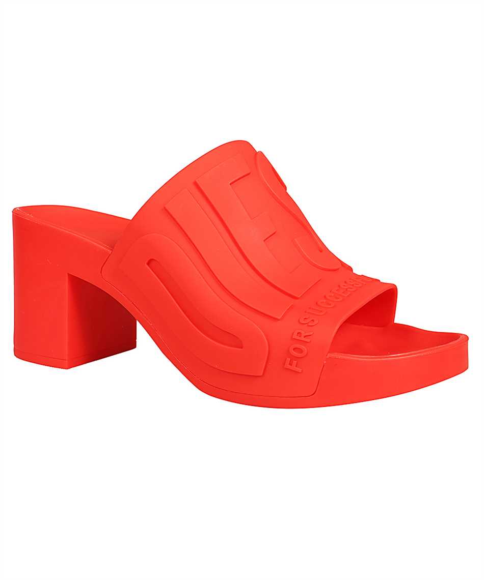 Diesel Logo detail rubber mules Rood