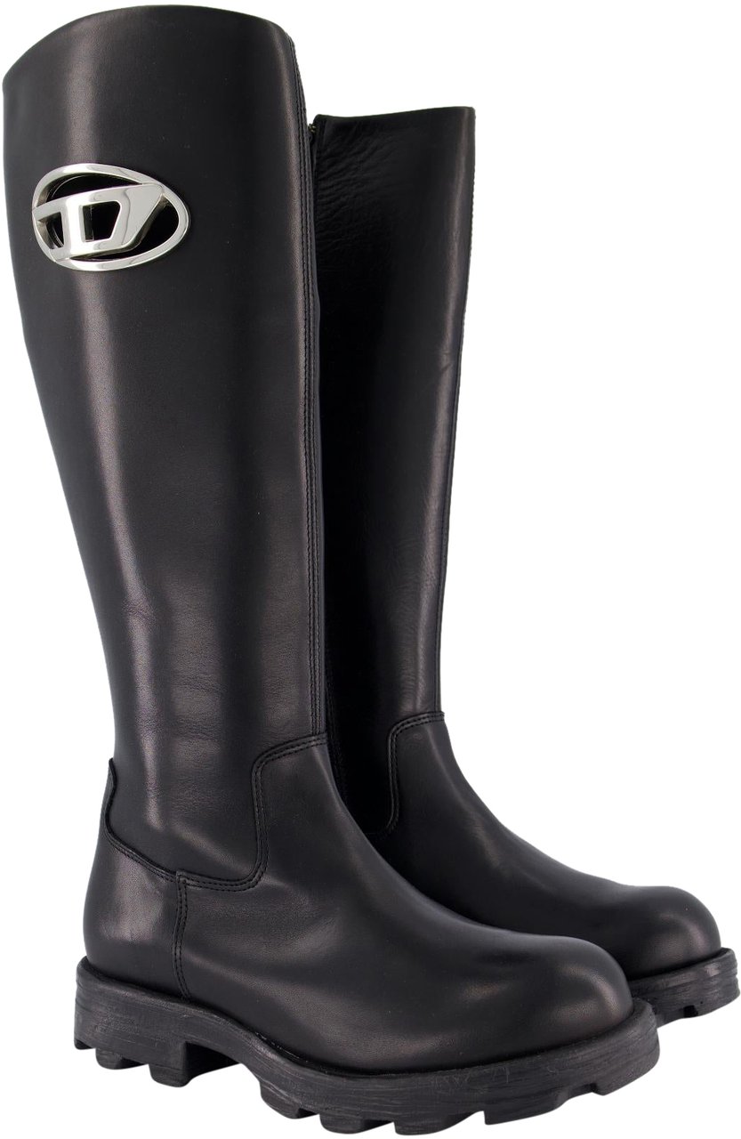Diesel Dames Hammer Boots Zwart Zwart