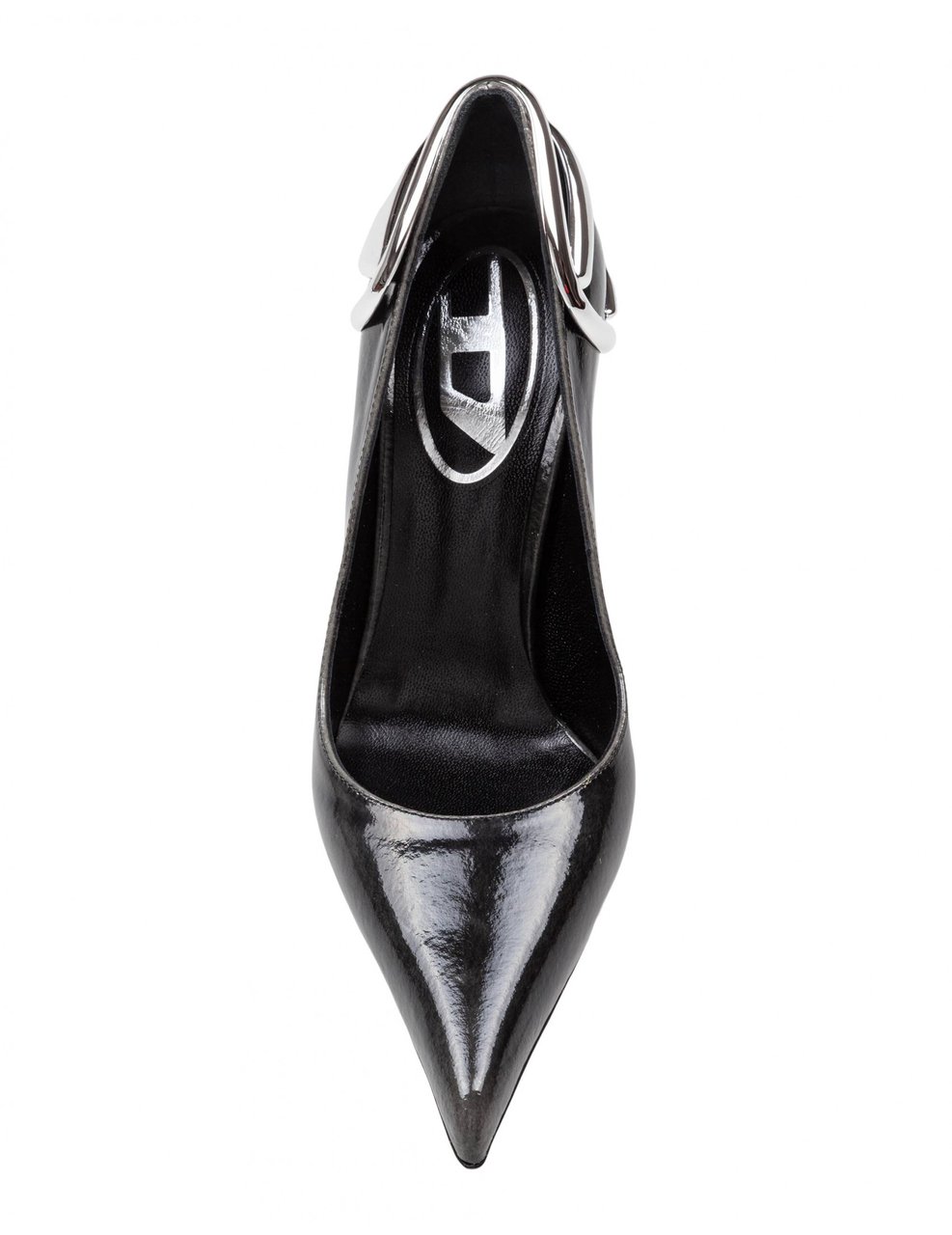 Diesel Diesel patent leather pumps with curved heel black Zwart