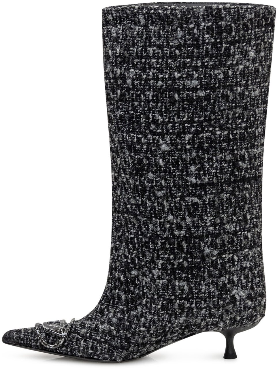 Diesel Diesel Stivali in Tweed con Tacco Kitten e Fibbia Zwart