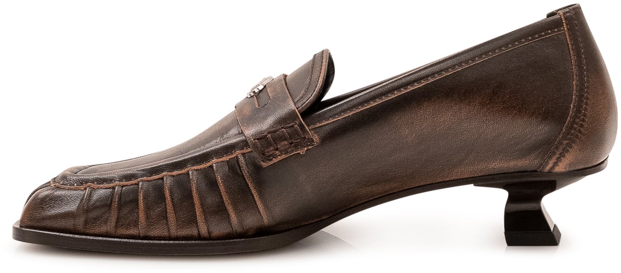 Diesel D Amber Mocassino con Tacco Bruin