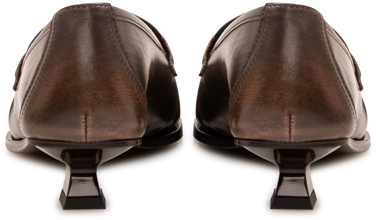 Diesel D Amber Mocassino con Tacco Bruin