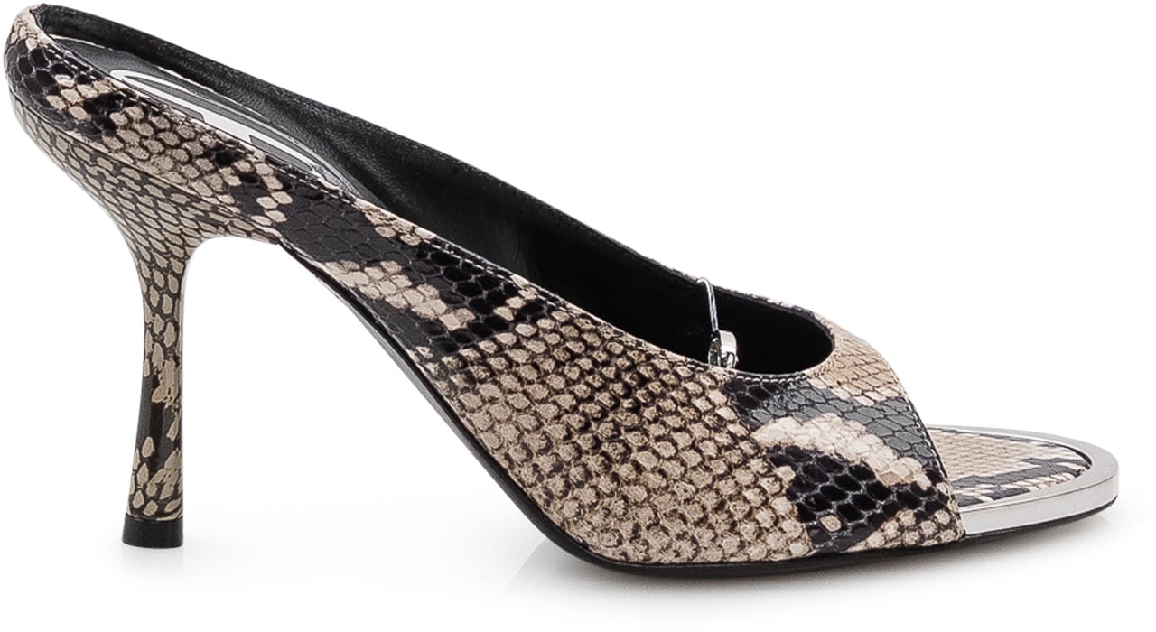 Diesel Mule con Tacco e Punta Aperta Beige