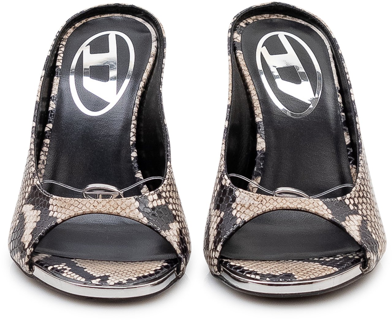 Diesel Mule con Tacco e Punta Aperta Beige