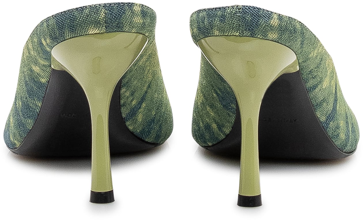 Diesel Mules con Tacco Alto e Punta Aperta Lime