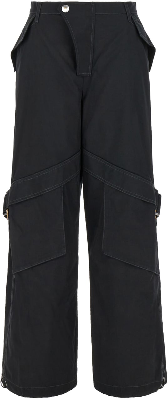 Dion Lee Dion Lee Black cotton blend cargo pant Zwart