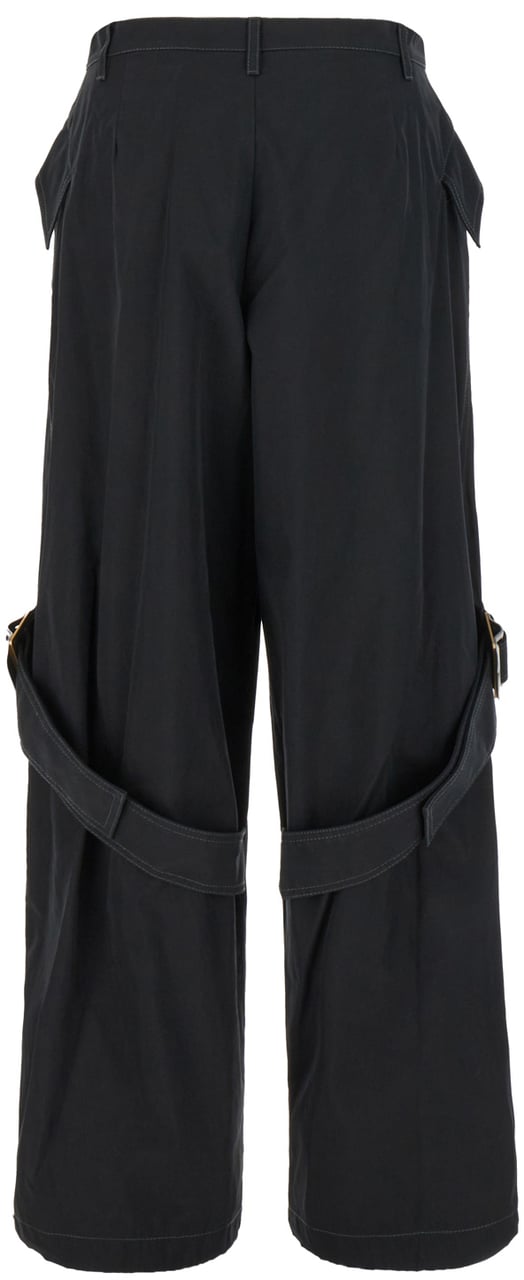 Dion Lee Dion Lee Black cotton blend cargo pant Zwart