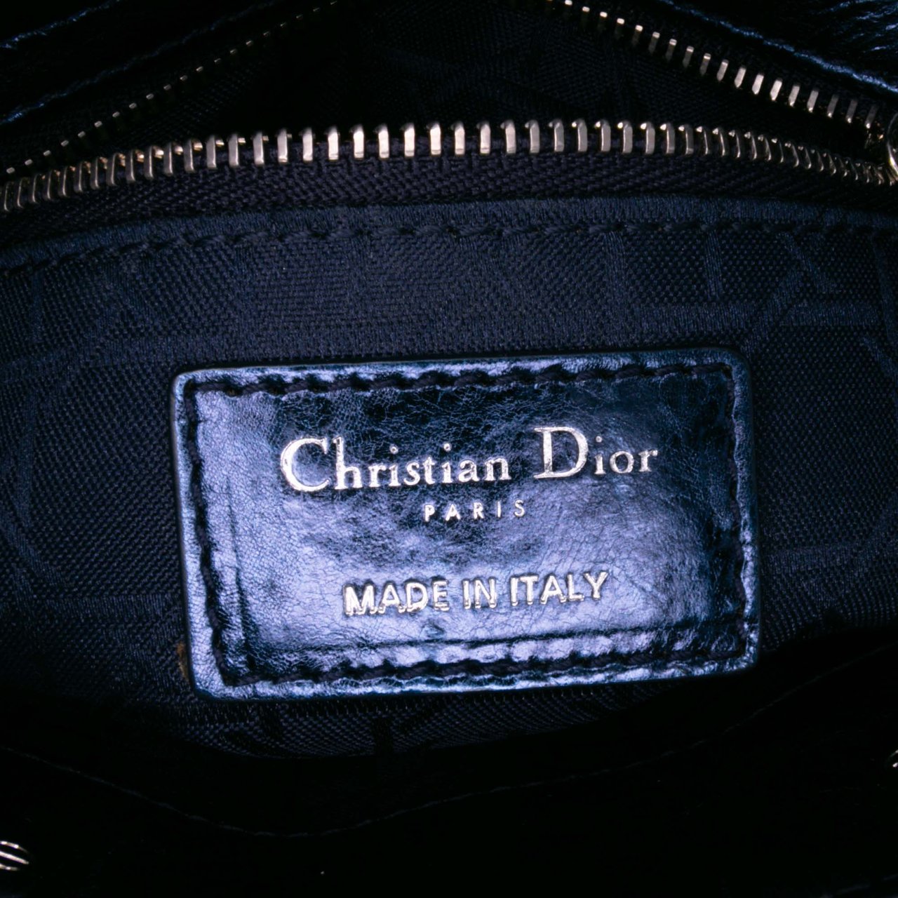 Dior Mini Metallic Calfskin Cannage Lady Dior Blauw