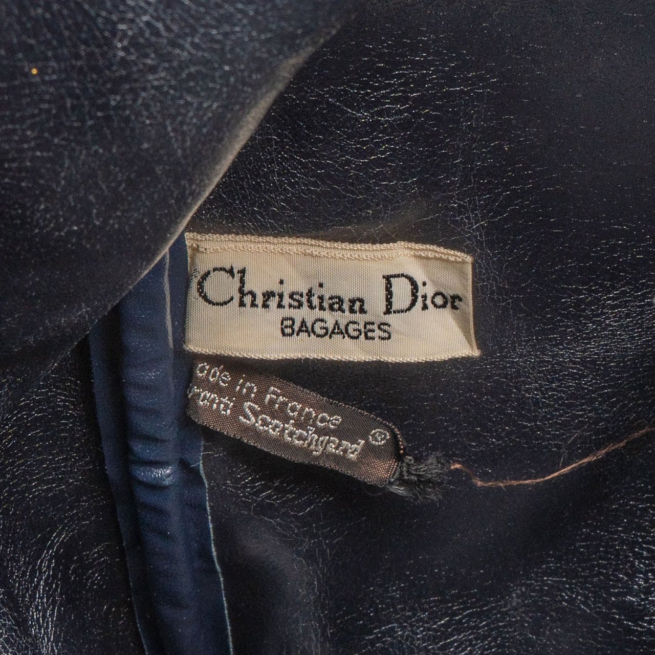 Dior Christian Dior Trotter Monogram Canvas Boston Handbag Blauw