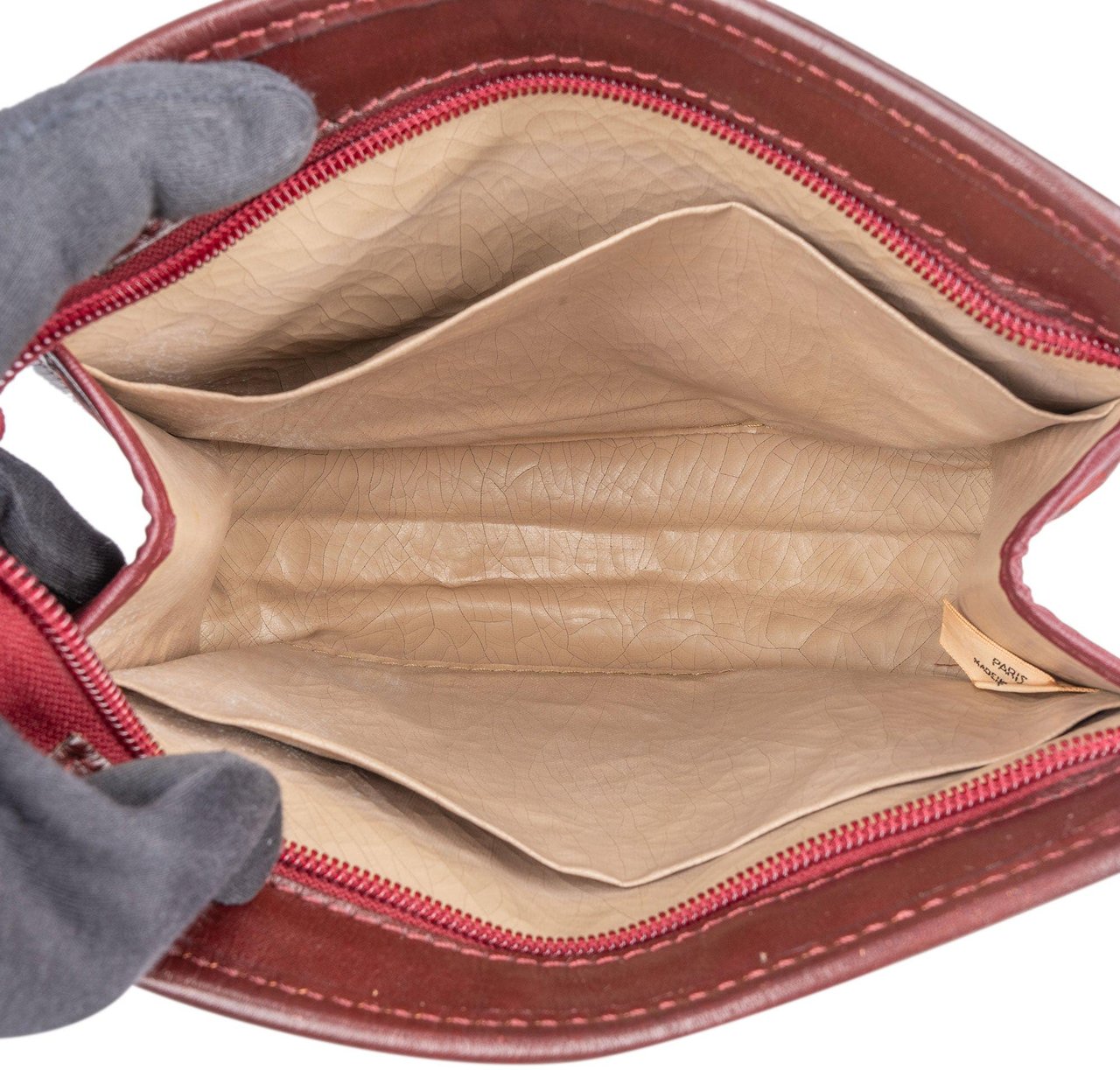 Dior Christian Dior Trotter Monogram Canvas Pouch Maroon