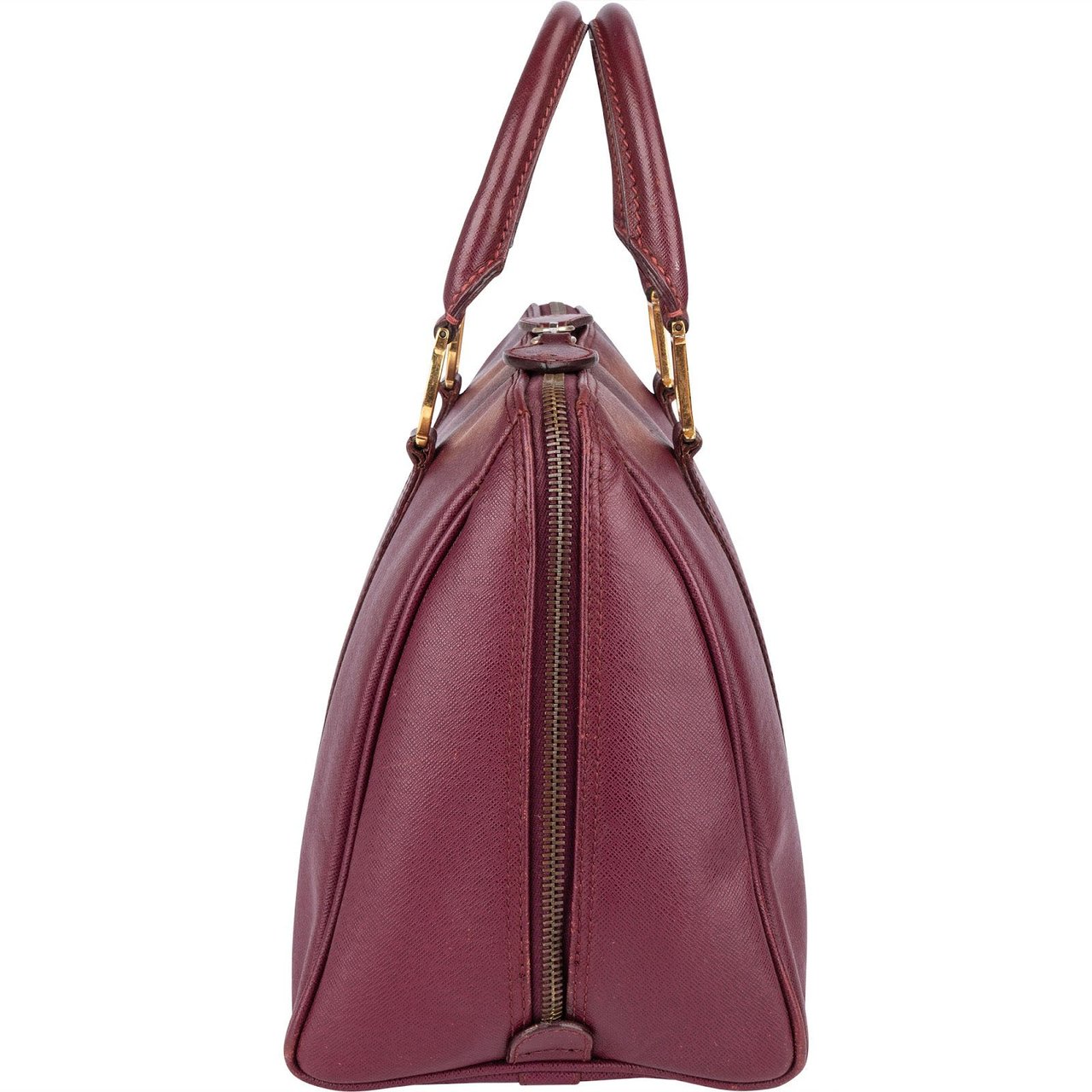 Dior Christian Dior Textured Saffiano Leather Vintage Boston Handbag Paars