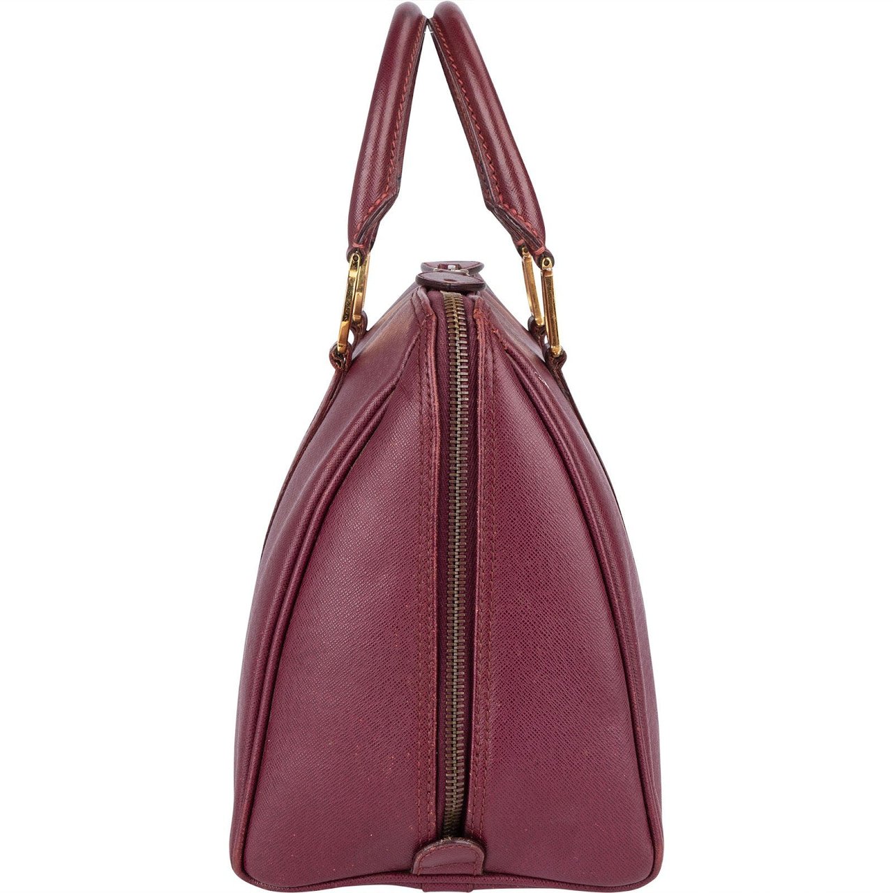 Dior Christian Dior Textured Saffiano Leather Vintage Boston Handbag Paars