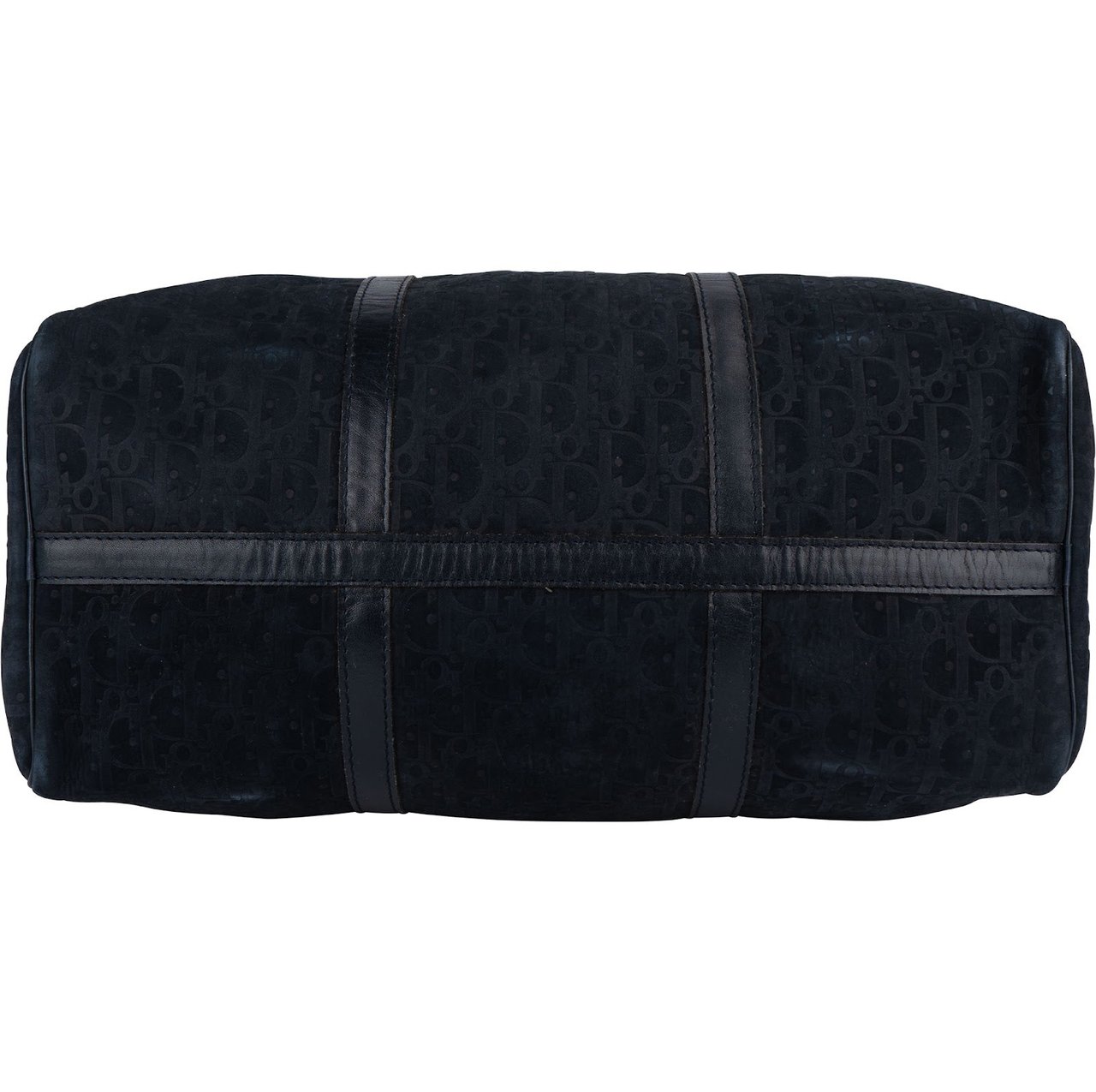 Dior Christian Dior Monogram Suede Trotter Boston 50 Weekender Bag Zwart