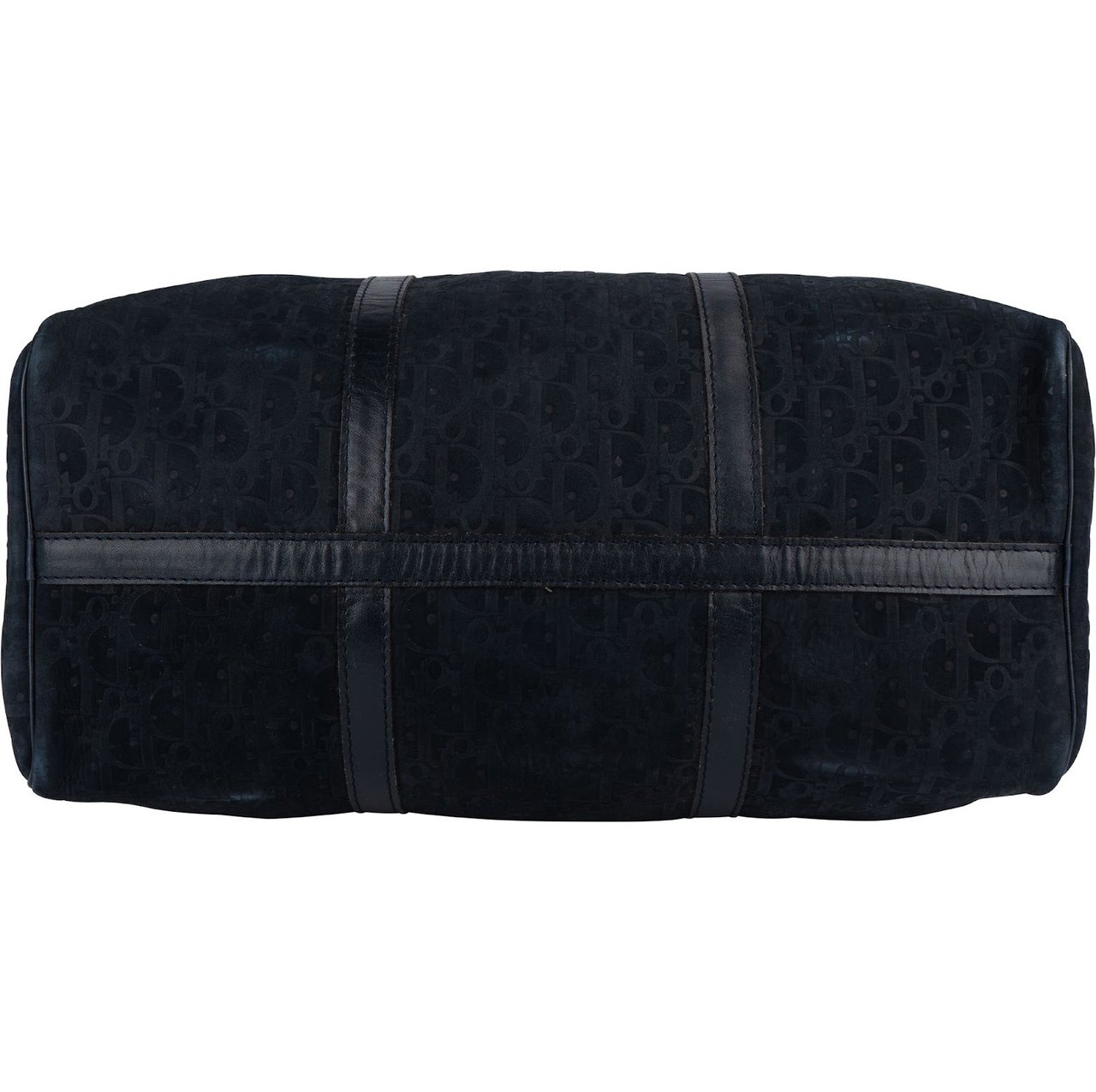 Dior Christian Dior Monogram Suede Trotter Boston 50 Weekender Bag Zwart