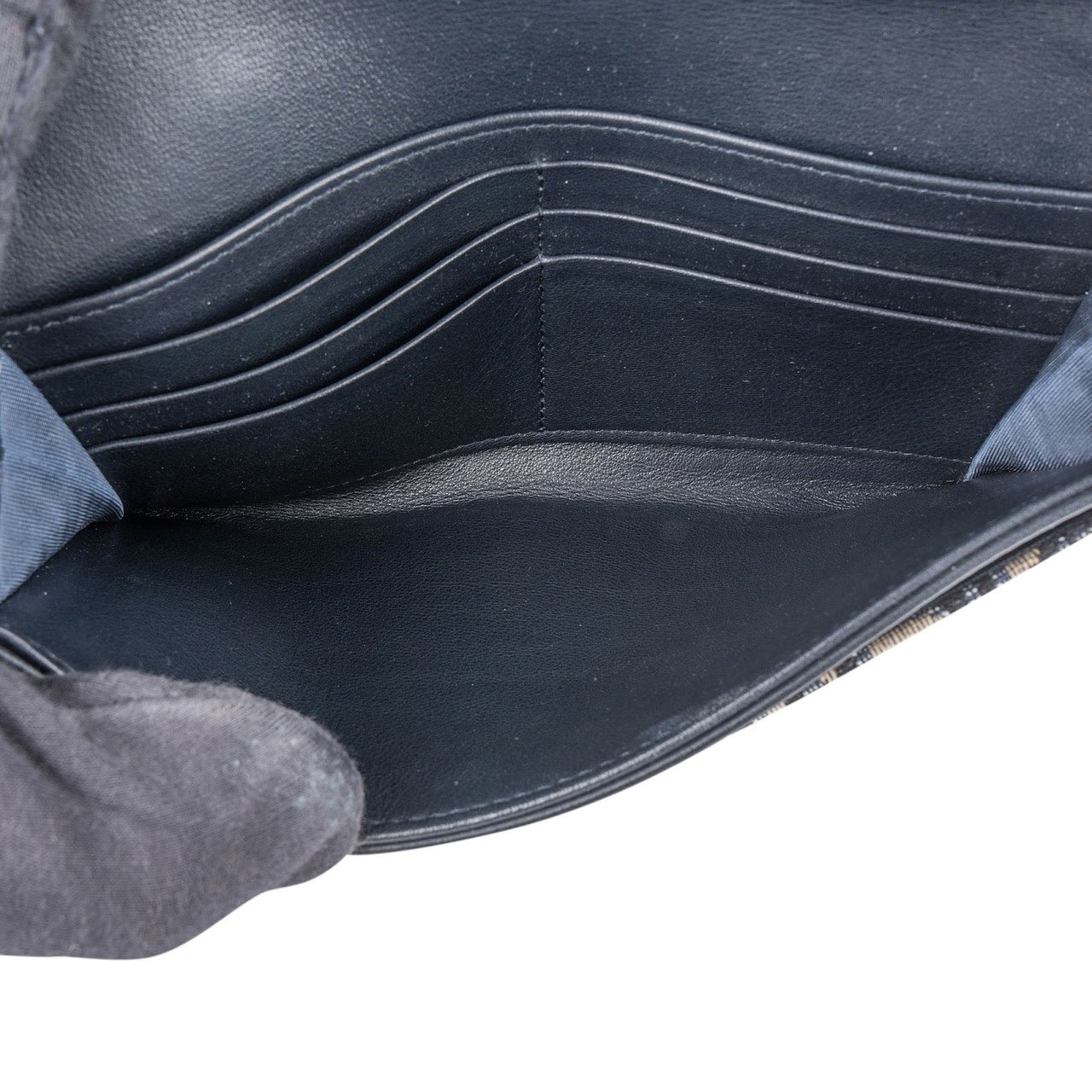 Dior Christian Dior Trotter Monogram Saddle Wallet On Chain Shoulder Bag Blauw