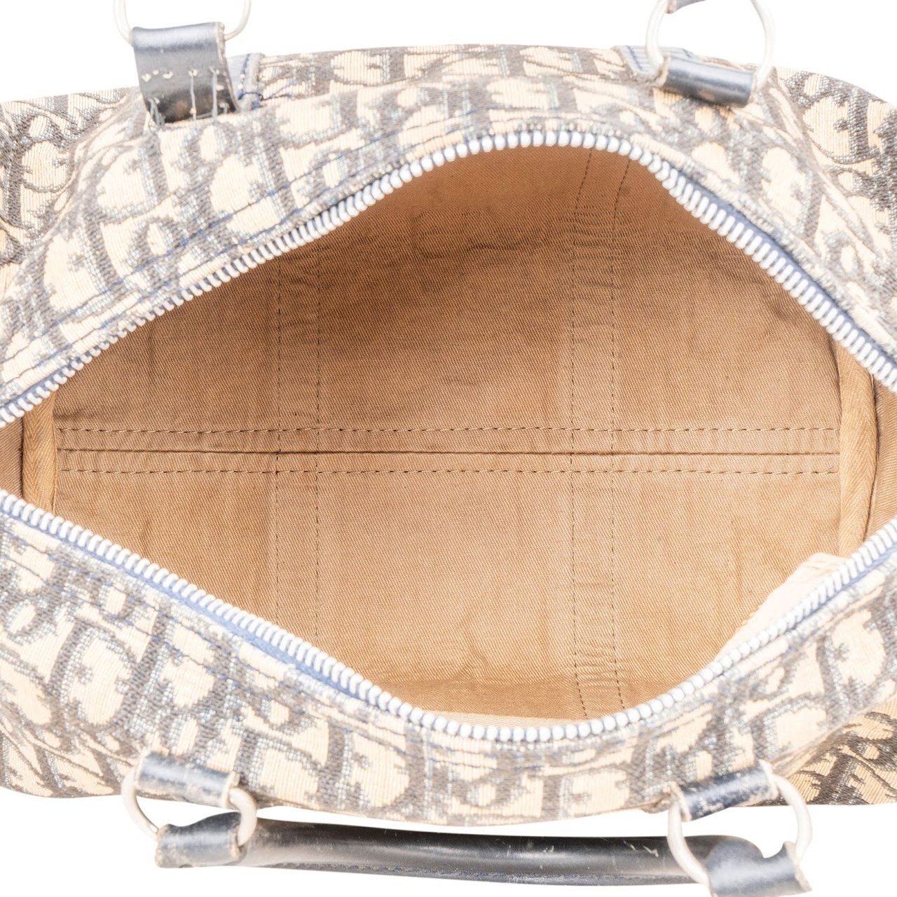 Dior Christian Dior Trotter Monogram Boston 30 Handbag Beige