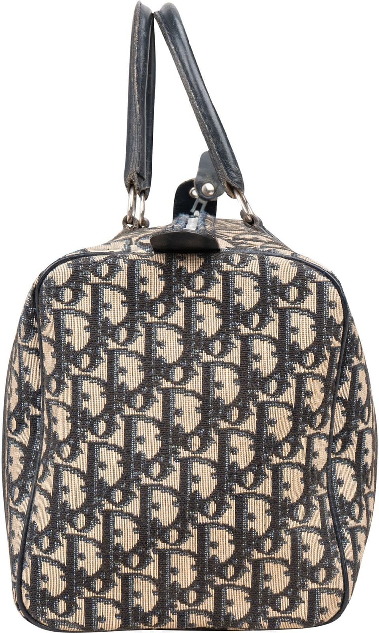 Dior Christian Dior  Trotter Monogram Boston 30 Handbag Blauw