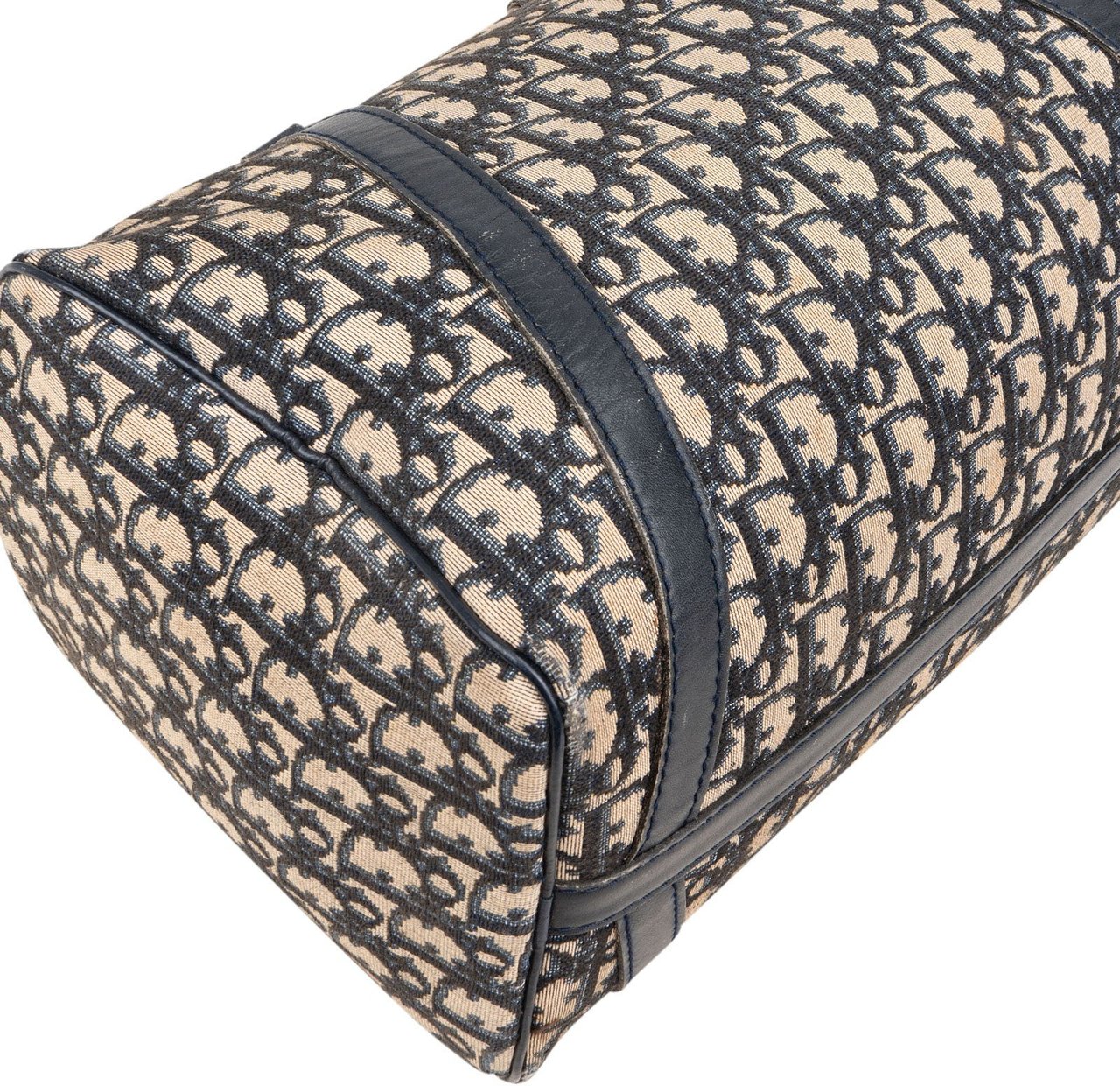 Dior Christian Dior  Trotter Monogram Boston 30 Handbag Blauw