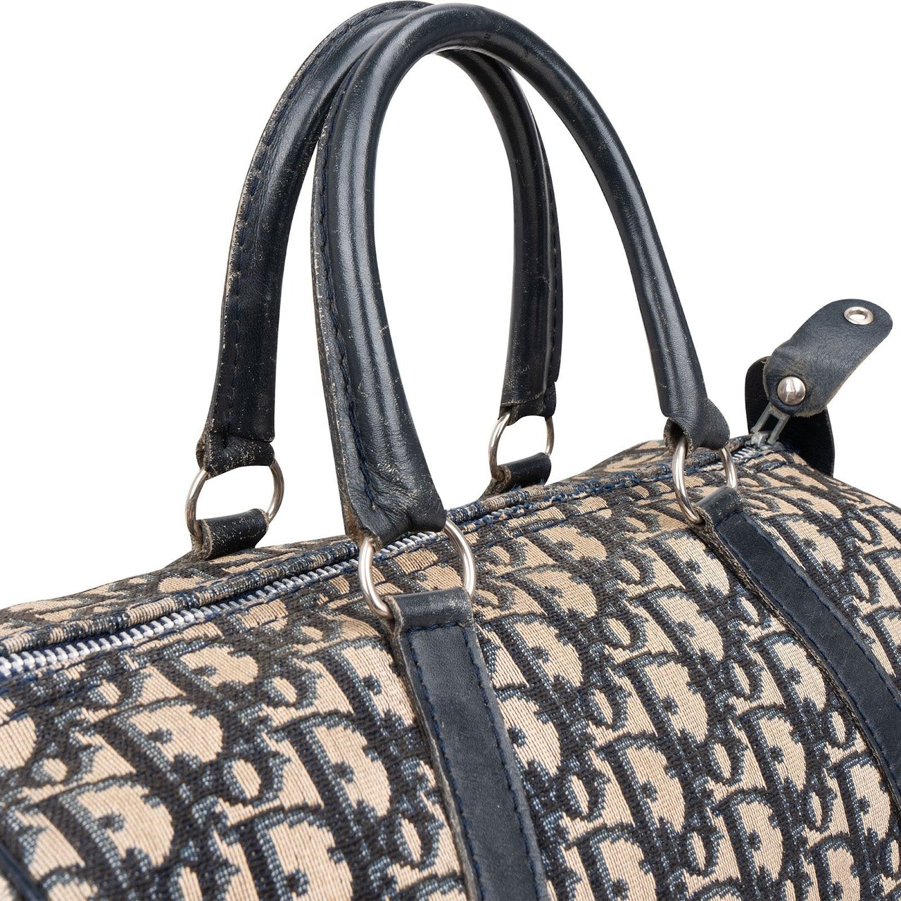 Dior Christian Dior  Trotter Monogram Boston 30 Handbag Blauw