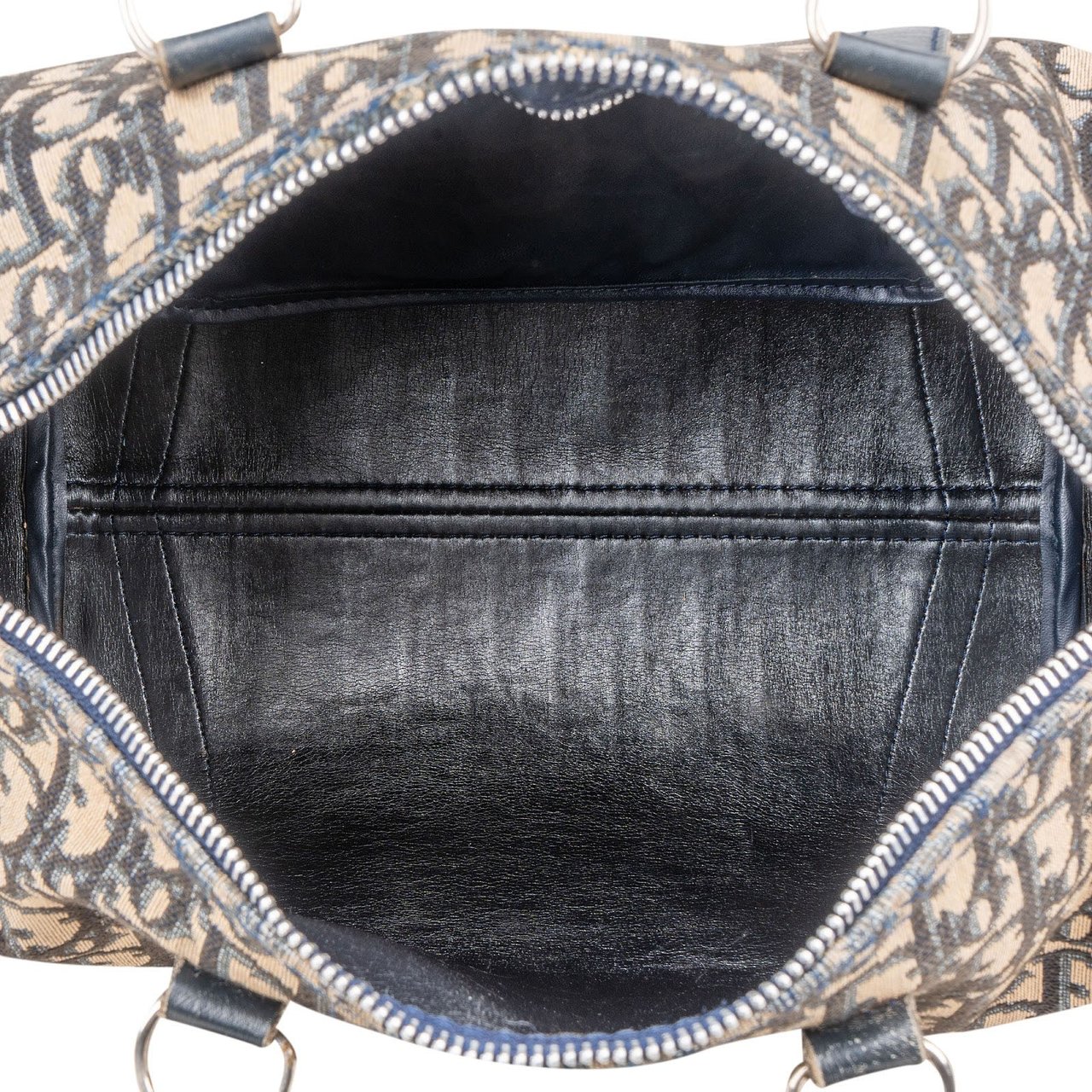 Dior Christian Dior  Trotter Monogram Boston 30 Handbag Blauw