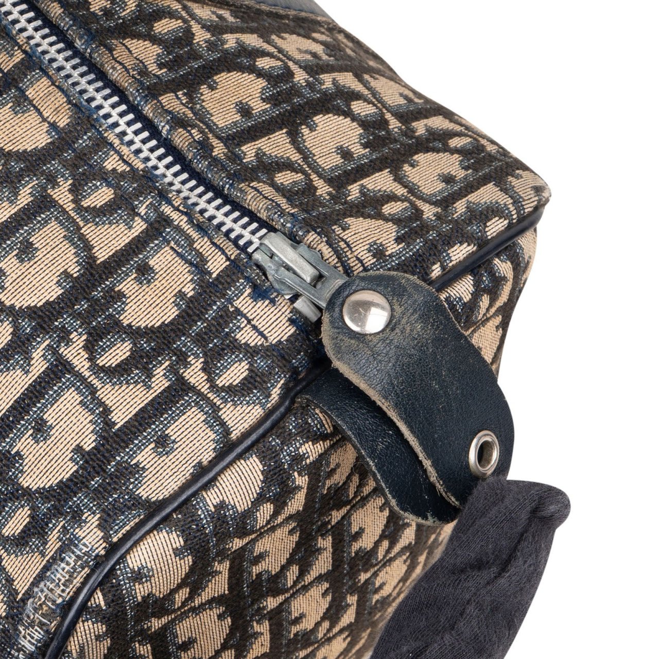 Dior Christian Dior  Trotter Monogram Boston 30 Handbag Blauw