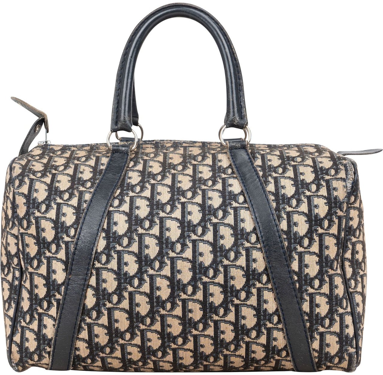 Dior Christian Dior  Trotter Monogram Boston 30 Handbag Blauw