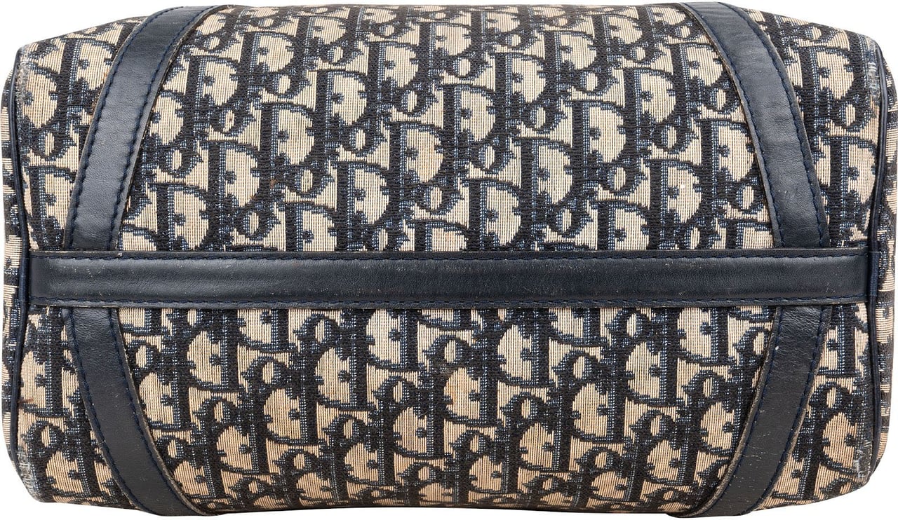 Dior Christian Dior  Trotter Monogram Boston 30 Handbag Blauw