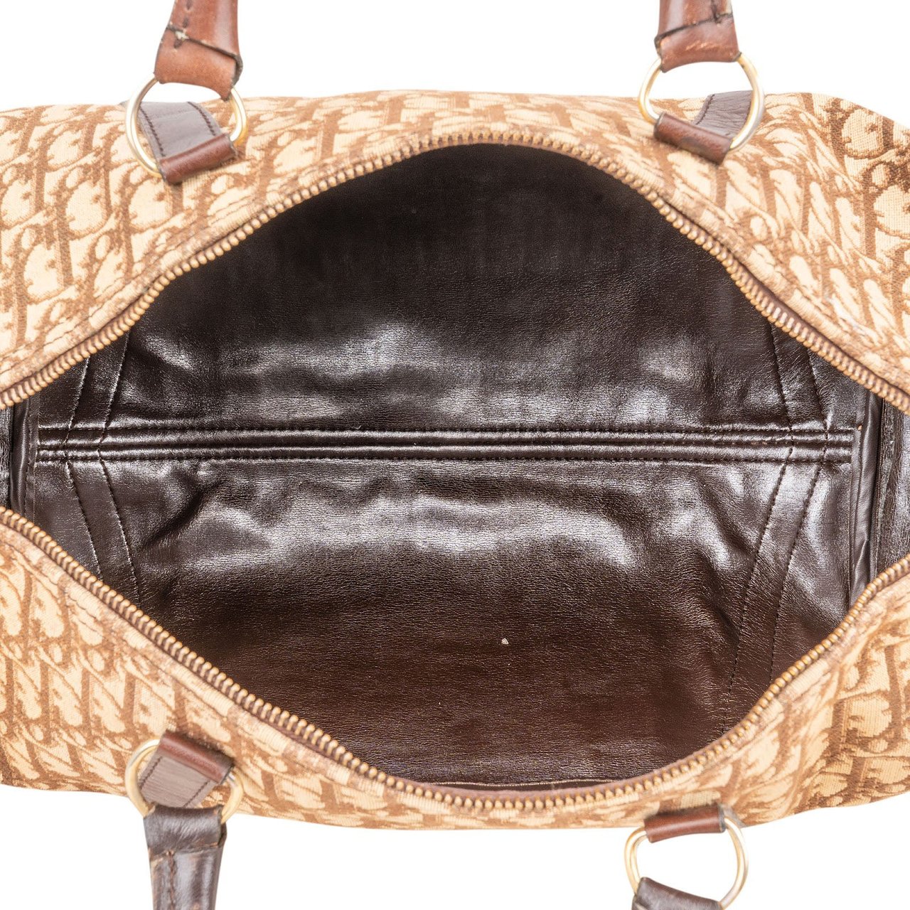 Dior Christian Dior Trotter Monogram Boston 40 Handbag Bruin