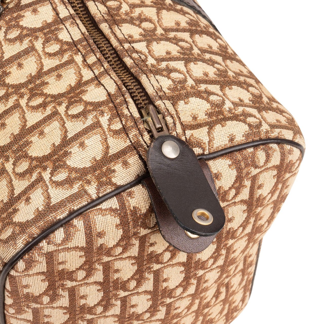 Dior Christian Dior Trotter Monogram Boston 40 Handbag Bruin