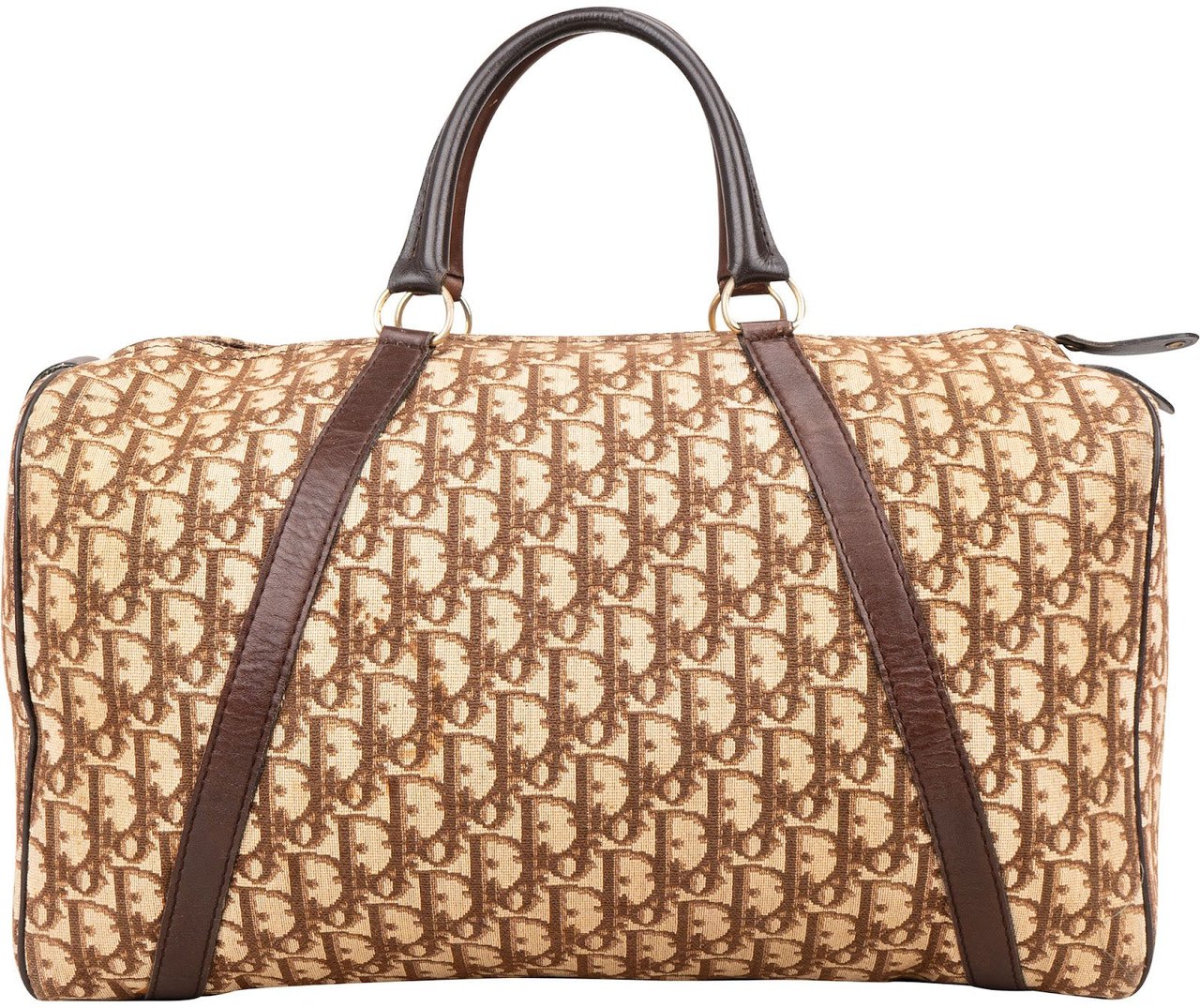 Dior Christian Dior Trotter Monogram Boston 40 Handbag Bruin